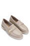 Women's Genuine Leather Beige Loafer Shoes - 2
