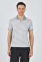 Gray Short Sleeve Printed Pique Polo Neck Pocketless Flexible Casual Slim Fit T-Shirt 1011250152