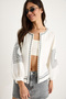 Women's White Embroidery Detailed Summer Muslin Jacket G28-4907 60283341 - 4