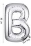 Foil Balloon Letter B Helium Balloon 36 cm Silver Color - Letter B Balloon - Letter Foil Balloon - 16 Inch