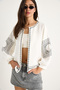 Women's White Embroidery Detailed Summer Muslin Jacket G28-4907 60283341 - 5