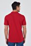 Men's Light Red Polo Collar Short Sleeve Slim Fit Cotton T-Shirt 1011250177 - 5