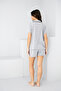 Gray Heart Piping Detailed Knitted Shorts Set7890 - 2