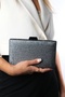 Dezy Platinum Textured Women's Evening Dress Bag