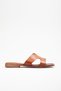 Genuine Leather Women's Tan Slippers - 2
