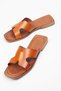 Genuine Leather Women's Tan Slippers - 3