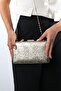 Blanc Gold Patterned Women's Evening Dress Bag - 4