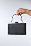 Dezy Black Textured Women's Evening Dress Bag - 6