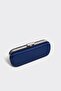 Navy Blue Satin Silver Cover Clutch Evening Dress Bag - 3