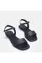 Large size women's sandal 41-42-43-44-black leather - 2
