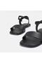 Large size women's sandal 41-42-43-44-black leather - 6