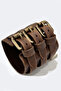 Handcrafted Three-Band Distressed Brown Men's Leather Bracelet - 3