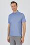 Men's Cobalt Blue Short Sleeve Plain Suprem Polo Collar Cotton Slim Fit T-Shirt 1011250160_602 - 3