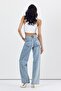 Whatsup High Waist Glitter Wide Leg Pants - Denim-Denim - 30 - 2