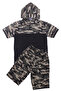 Boy's Hooded Camouflage Patterned Capri-Sweatshirt Bottom Top Set