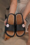Women's Black Flower Buckle High Sole Eva Slippers 5cm Byndcm01 - 4