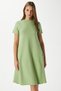 Women's Hanna Pocket Bell Cut Green Combed Cotton Summer Dress 14266 - 2