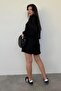Black Polo Neck Women's Shorts Sweatshirt Set Mg2375 - 3