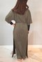 Pleated Kimono Pareo Kaftan Connectable Rpk004 Khaki - 3