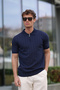 Men's Polo Neck Half Zipper T-Shirt - 7
