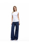 Cotton Slim Fit Asymmetrical Shirring Binding Detail Sleeveless Crew Neck T-Shirt - 2