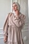 Modal Cupra Beige Suit with Bolero Skirt - 3