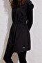 Parachute Waist Drawstring Zippered 2-Piece Hijab Swimsuit Set Black - 4