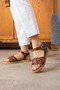 Women's Straw Sole Piping Detailed Sandals - 2