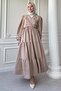 Modal Cupra Beige Suit with Bolero Skirt