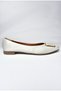 P726776304 Beige Satin Fabric Women's Ballerinas - 6