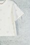 Girl Stone Printed Long Crop Cotton Tshirt - 2
