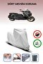 رمادي، Yamaha X-Max 250 Tech Max، مشمع للدراجات النارية، متوافق مع القفل، غير متوافق مع الحقيبة الخلفية