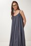 Strappy Long Summer Linen Dress Smoked Ldp0040 - 3