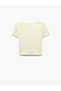 Lace Detailed Short Sleeve V-Neck T-Shirt - 4