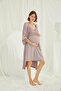 Women'S, Mink, Maternity 94% Viscose 6% Elastane Maternity Dressing Gown Nightgown Set,