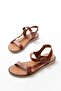 205-090 Dark Brown Genuine Leather Buckle Women's Sandals - 3