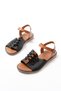 205-029 Black Orthopedic Genuine Leather Women's Sandals - 5