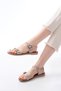 205-091 Beige Orthopedic Genuine Leather Women's Sandals - 3