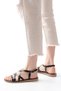 205-017 Black Orthopedic Genuine Leather Women's Sandals