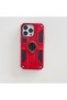 Protective case compatible with Apple iPhone 13 Mini Defender with ring holder, Red