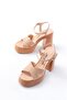P-105 Nut Cross Thick Heeled Women's Sandals - 4