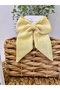 Handmade Self Pattern New Fashion Light Yellow Automatic Bow Buckle - 5