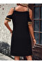 Women's Strappy V-Neck Off-The-Shoulder Short Viscose Dress - 4