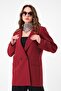 Bordo Çift Düğmeli Blazer Ceket