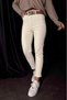 Asian Xtc Beige Cream Mom Jean Women Boyfriend High Waist Lycra Jeans - 7