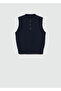 Navy Blue Women's Vest 77086722 - 4