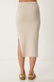 Women's Cream Asymmetrical Cut Flexible Knitted Skirt Cr00494 - 6