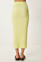 Women's Yellow Textured Summer Blouse Skirt Suit Fw00010 - 4