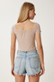 Women's Cream Gather Detailed Crop Sandy Blouse Li̇00117 - 4