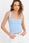 Women's Blue Square Neck Blouse Tf64-90 - 2